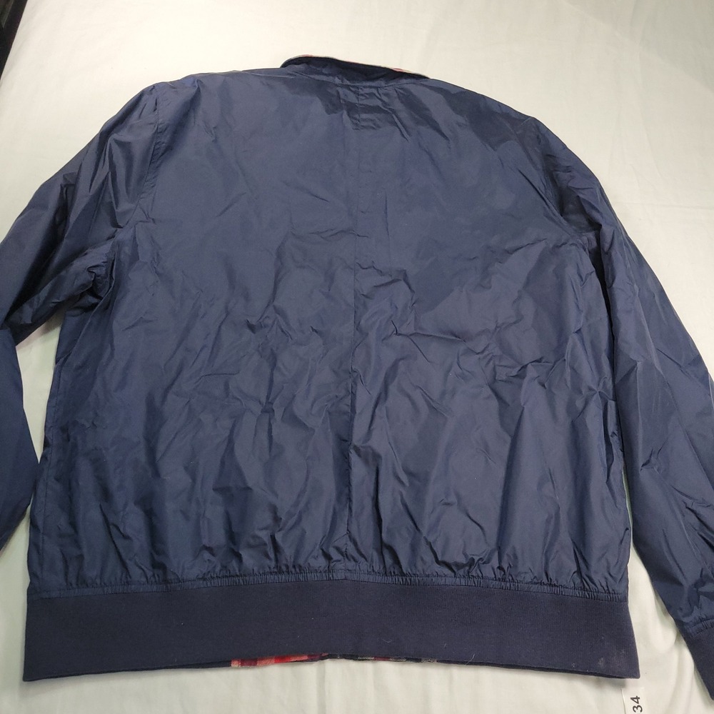 John Bartlett Statement Men XL Bomber Jacket Blue Plaid Flannel Lined Zip Casual - Picture 7 of 7